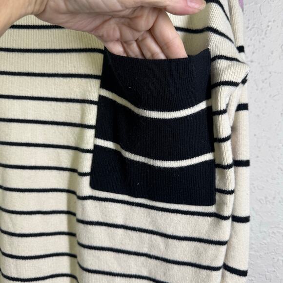 ANTHROPOLOGIE Sweater Medium Faye Striped Block Design Boat Neck Sleeve Cuffs - Picture 8 of 13